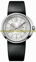 Calvin Klein Watches : K0H23220 Quartz Black Leather Strap Women Watch