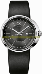 Calvin Klein Watches : K0H23307 Black Leather Strap 30 M Women Watch