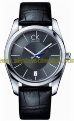 Calvin Klein Watches : K0K21161 Quartz Analog Date Black Leather Men Watch
