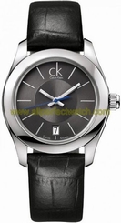 Calvin Klein Watches : K0K23161 Black Leather Strap 30 m Water Resistant Women Watch