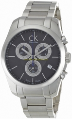 Calvin Klein Watches : K0K27107 Quartz Grey Dial Date Chronograph Stainless Steel Men Watch