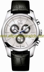 Calvin Klein Watches : K0K27126 Quartz Chronograph Black Leather Men Watch