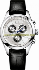 Calvin Klein Watches : K0K28126 100 M Black Leather Strap Women Watch