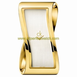 Calvin Klein Watches : K1T24501 Quartz Silver Dial Gold Tone Stainless Steel Women Watch