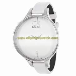 Calvin Klein Watches : K2B23137 Quartz White Dial Leather Women Watch
