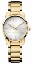 Calvin Klein Watches : K2G23546 Quartz Silver Dial Gold Tone Stainless Steel Women Watch