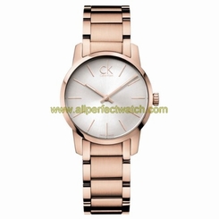 Calvin Klein Watches : K2G23646 Quartz Silver Dial Rose Gold Tone Stainless Steel Women Watch