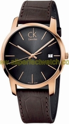 Calvin Klein Watches : K2G2G6G3 Quartz Black Date Dial Leather Men Watch