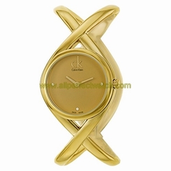 Calvin Klein Watches : K2L23513 Quartz Analog Gold Tone Stainless Steel Bangle Bracelet Women Watch