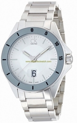 Calvin Klein Watches : K2W21Y46 Quartz Dial White with Three Hand Movement and Date Window Men Watch
