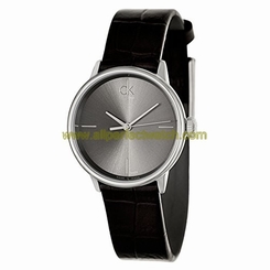 Calvin Klein Watches : K2Y2Y1C3 Quartz Gray Dial Black Leather Women Watch