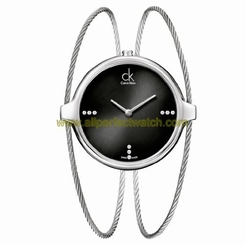Calvin Klein Watches : K2Z2M11S Quartz Analog Black Dial Stainless Steel Women Watch
