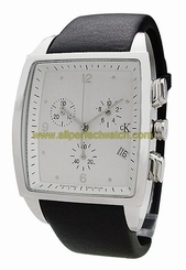 Calvin Klein Watches : K3027120 Quartz Chronograph Black Leather Rectangle Men Watch