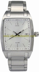 Calvin Klein Watches : K3041126 Quartz Analog Date Stainless Steel Rectangle Men Watch