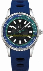 Calvin Klein Watches : K3211377 Blue Sillicon Strap Challenge Ext Men Watch