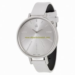 Calvin Klein Watches : K3E231LW Quartz Silver Tone Dial Leather Women Watch