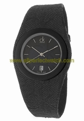 Calvin Klein Watches : k4723120 Quartz Analog Date Black Fabric Women Watch