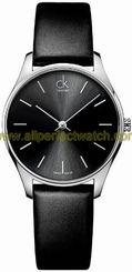 Calvin Klein Watches : K4D221C1 Quartz Black Dial Black Leather Women Watch