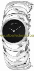 Calvin Klein Watches : K4G23121 Quartz Black Dial Stainless Steel Women Watch