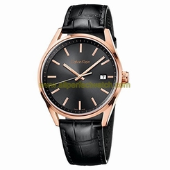 Calvin Klein Watches : K4M216C3 Quartz Analog Date Black Leather Women Watch