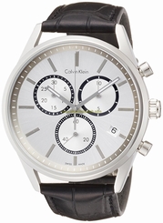 Calvin Klein Watches : K4M271C6 Quartz Chronograph Date Black Leather Men Watch