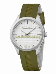 Calvin Klein Watches : K5E51FW6 Quartz Analog Green Silicone Men Watch