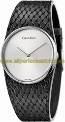 Calvin Klein Watches : K5V231C6 Quartz Analog Black Leather Women Watch