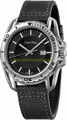 Calvin Klein Watches : K5Y31TB1 Quartz Analog Date Black Fabric Strap Men Watch