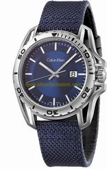 Calvin Klein Watches : K5Y31UVN Quartz Analog Date Blue Fabric Men Watch