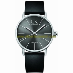 Calvin Klein Watches : K7621107 Quartz Black Dial Black Leather Men Watch