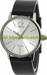 Calvin Klein Watches : K7622220 Quartz Silver Dial Black Leather Men Watch
