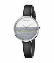 Calvin Klein Watches : K7A231C3 Quartz Analog Black Leather Women Watch