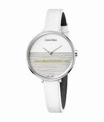 Calvin Klein Watches : K7A231L6 Quartz Analog White Leather Women Watch