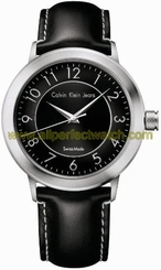 Fake AAA Calvin Klein Watches : K8711104 Quartz Analog Black Leather Men Watch Watch