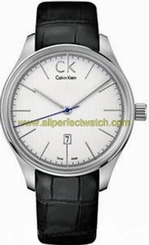Calvin Klein Watches : K9811138 genuine black leathertrap Men Watch