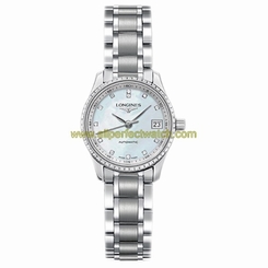 Longines Watches : L2.128.0.87.6 Automatic White Mother Of Pearl Dial Stainless Steel Women Watch
