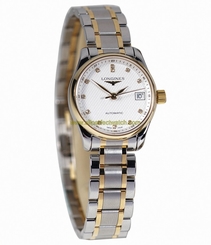 Longines Watches : L2.128.5.77.7 Automatic Silver Dial 18ct Gold Case With 18ct Gold And Stainless Steel Bracelet Women Watch