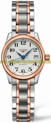 Longines Watches : L2.128.5.79.7 Automatic Analog Date 18ct Rose Gold and Stainless Steel Women Watch