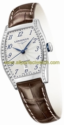 Longines Watches : L2.142.0.70.4 Automatic Cream Dial Stainless Steel Case With Brown Leather Strap Women Watch