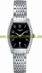Longines Watches : L2.155.0.53.6 Quartz Polished Stainless Steel Black Arabic Numeral With Date At 6 Dial Polished Stainless Steel Band Women Watch
