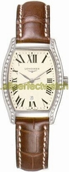 Longines Watches : L2.155.0.71.5 Quartz Beige Dial Stainless Steel Case With Brown Leather Strap Women Watch