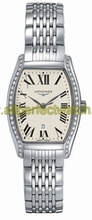 Longines Watches : L2.155.0.71.6 Quartz Polished Stainless Steel White Roman Numeral With Date At 6 Dial Polished Stainless Steel Band Women Watch
