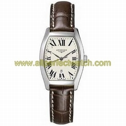 Longines Watches : L2.155.4.71.9 Quartz White Dial Stainless Steel Case With Brown Leather Strap Women Watch