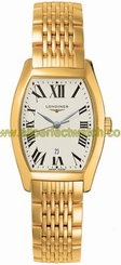 Longines Watches : L2.155.6.71.6 Quartz 18k Yellow Gold White Roman Numeral With Date At 6 Dial 18k Yellow Gold Band Women Watch