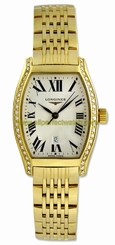 Longines Watches : L2.155.7.71.6 Quartz 18k Yellow Gold White Roman Numeral With Date At 6 Dial 18k Yellow Gold Band Women Watch