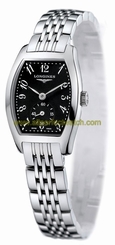Longines Watches : L2.175.4.53.6 Quartz Polished Stainless Steel Black Roman Numeral Dial Polished Stainless Steel Band Women Watch