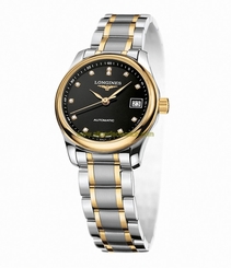 Longines Watches : L2.257.5.57.7 Automatic Black Dial 18ct Gold And Stainless SteelStainless Steel Bracelet Women Watch