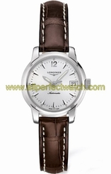 Longines Watches : L2.263.4.72.0 Automatic Silver Dial Stainless Steel Case With Brown Leather Strap Women Watch