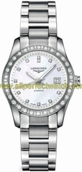 Longines Watches : L2.285.0.87.6 Automatic Mother of Pearl Diamond Dial Diamond Bezel Stainless Steel Women Watch