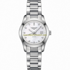 Longines Watches : L2.285.4.87.6 Automatic Mother of Pearl Diamonds Dial Stainless Steel Women Watch